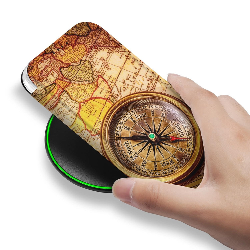 Wallet Case Apple iPhone 17 Kompas hand smartphone kompas kaart