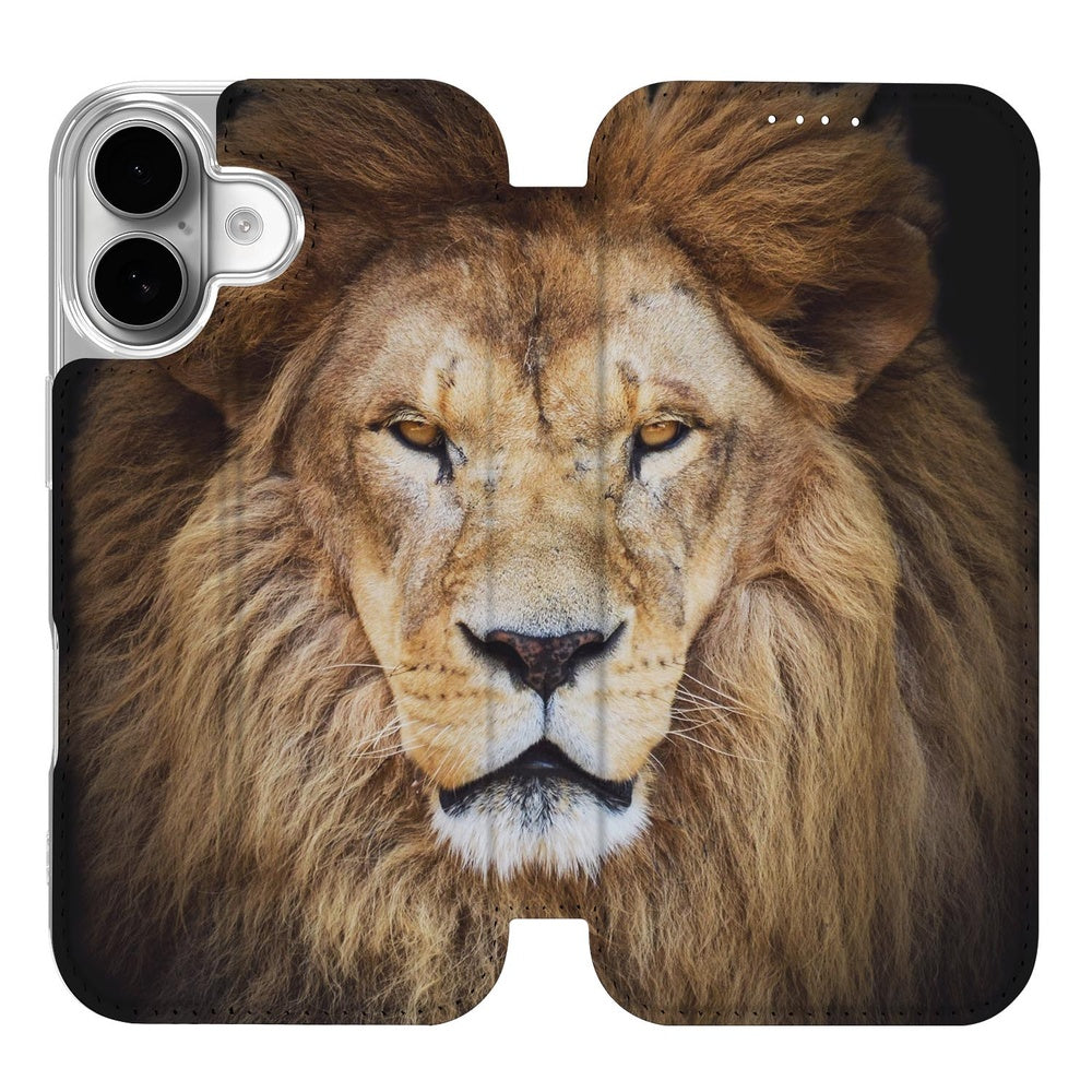 Book Wallet Case Apple iPhone 17 Leeuw leeuwenprint voorkant