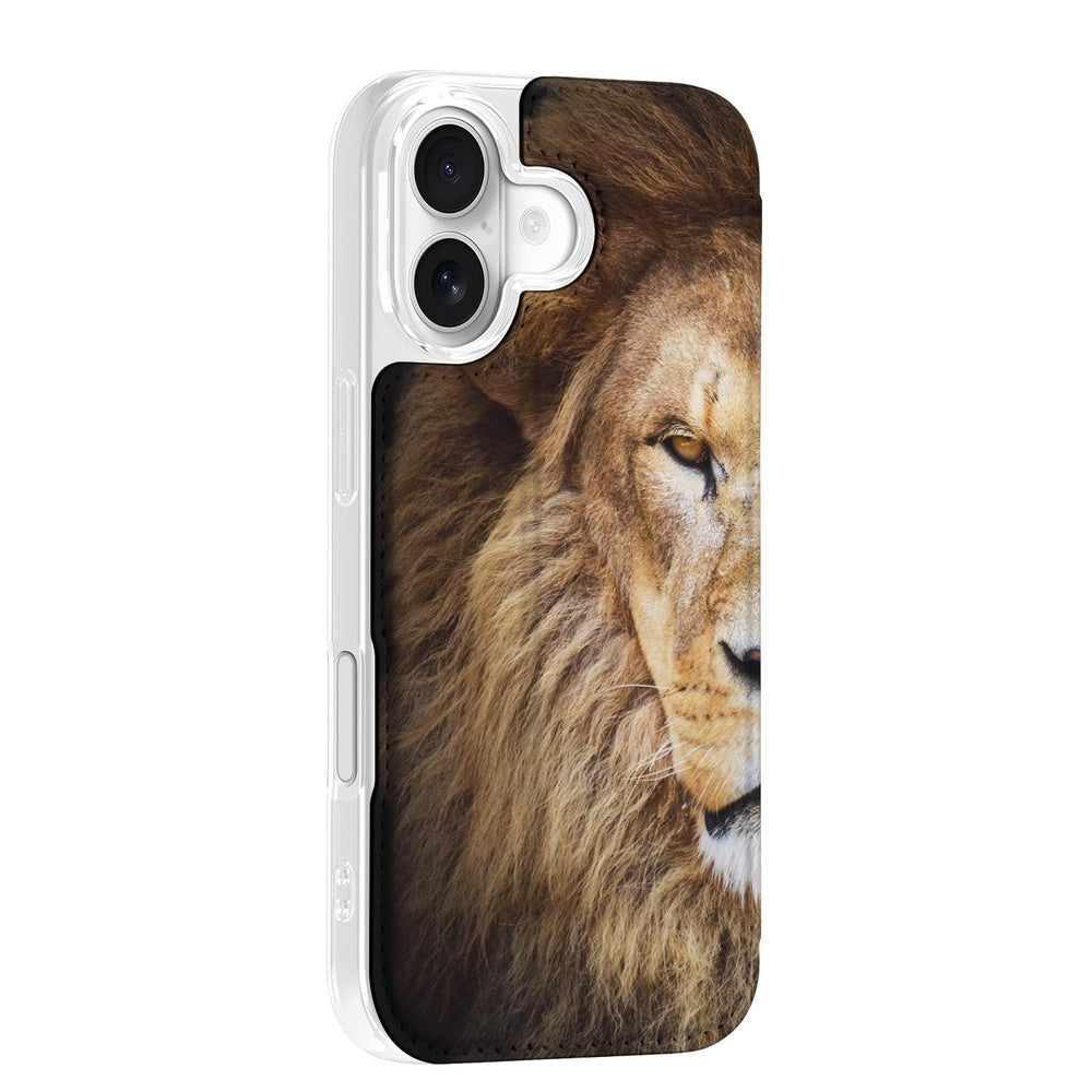 Book Wallet Case Apple iPhone 17 Leeuw zijaanzicht leeuwenprint