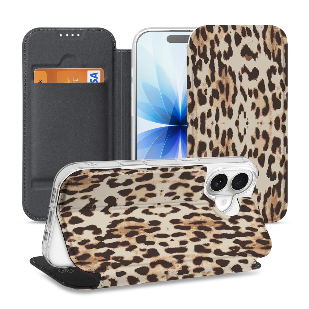 Flip Style Cover Apple iPhone 17 Leopard hoesje leopard print design aanzicht