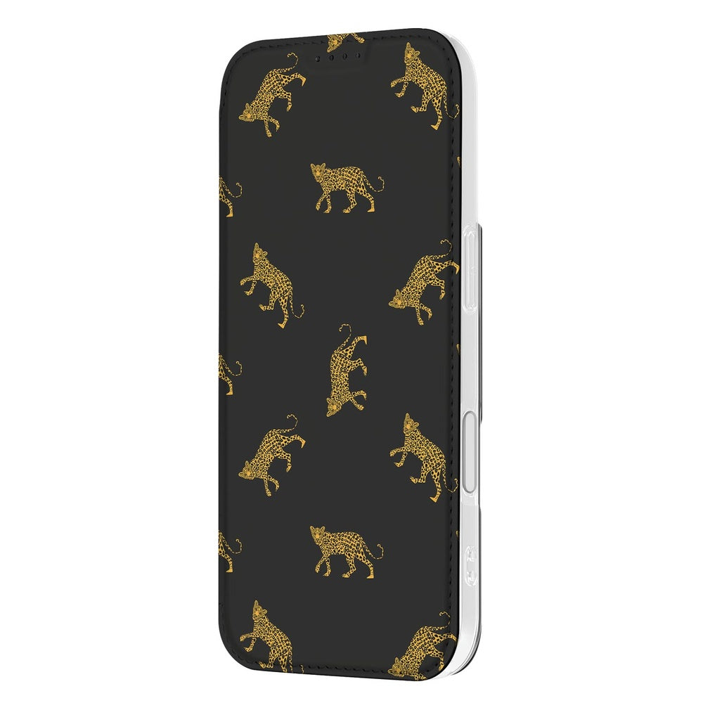 Standcase Hoesje Apple iPhone 17 Leopards book case leopards design voorzijde