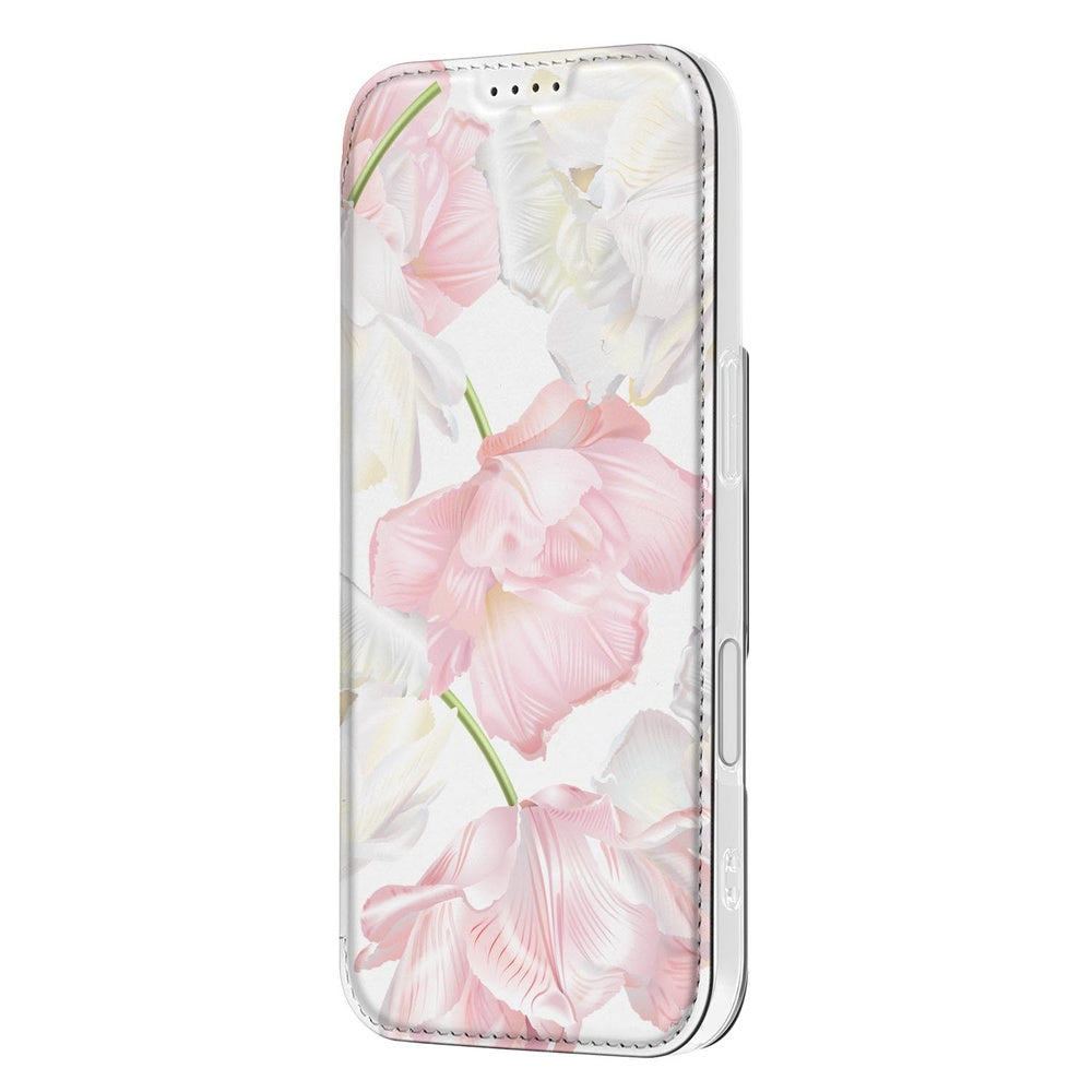 Smart Cover Hoesje Apple iPhone 17 Lovely Flowers boekcase bloemenprint zijaanzicht