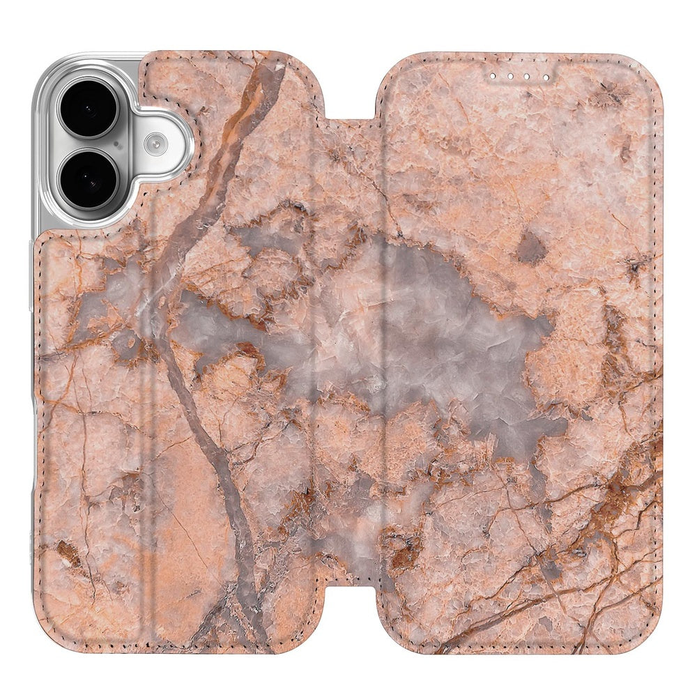 Bookcase Apple iPhone 17 Marmer Oranje boekcase marmer oranje aanzicht