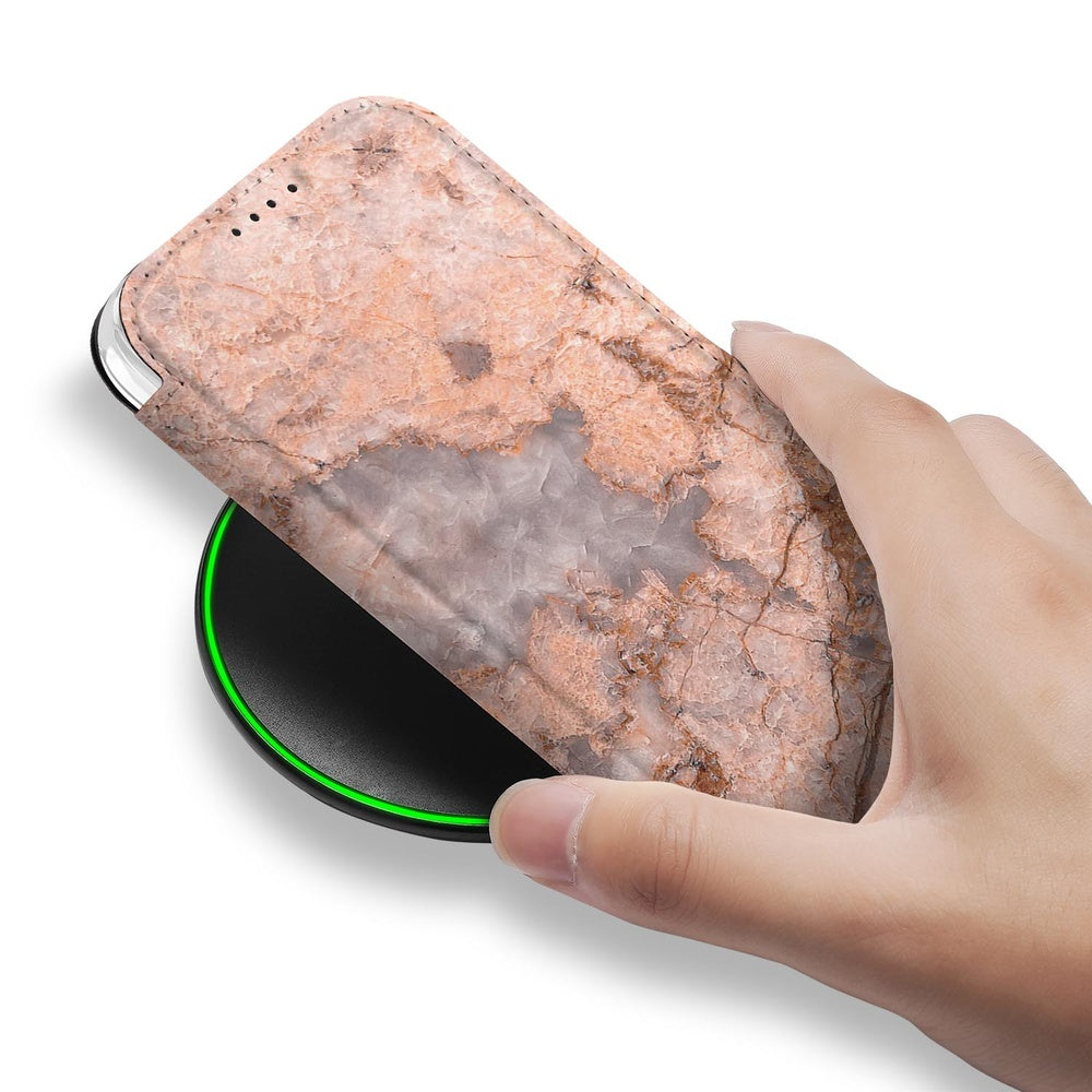 Bookcase Apple iPhone 17 Marmer Oranje hand oplader