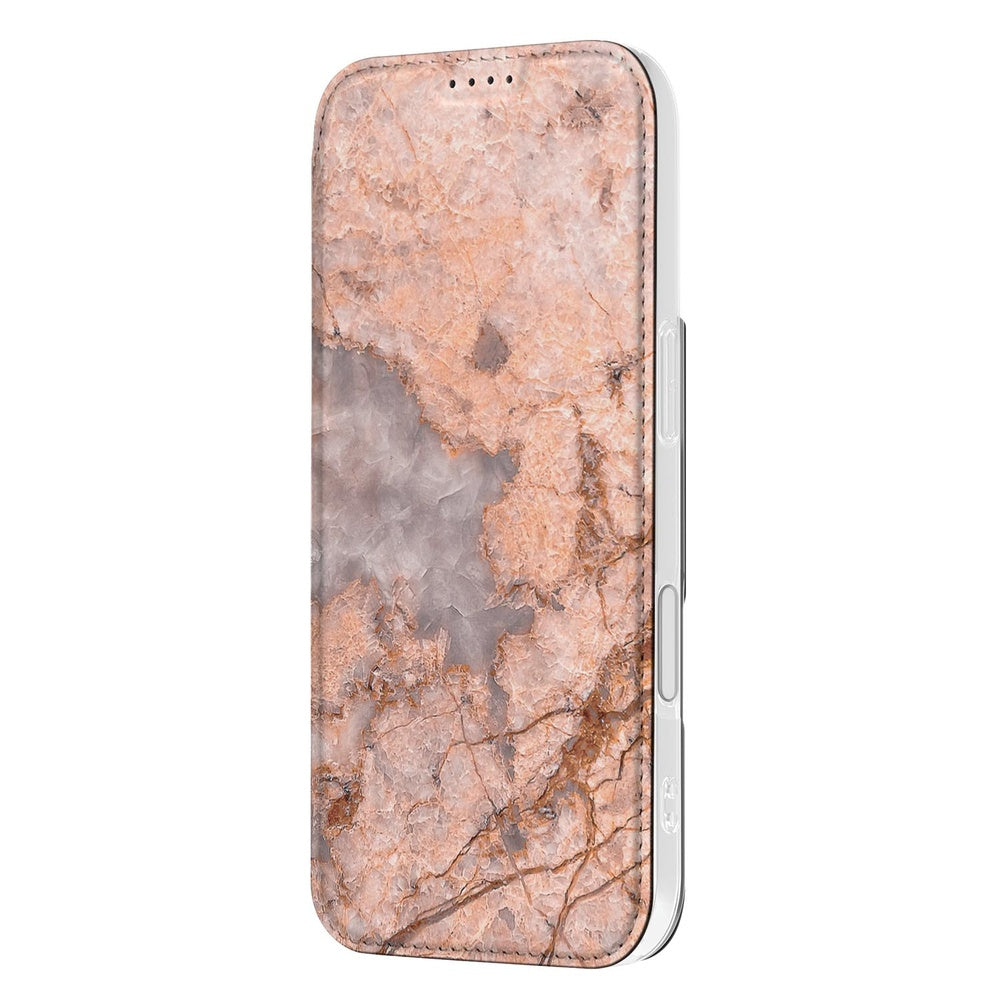 Bookcase Apple iPhone 17 Marmer Oranje bookcase design aanzicht