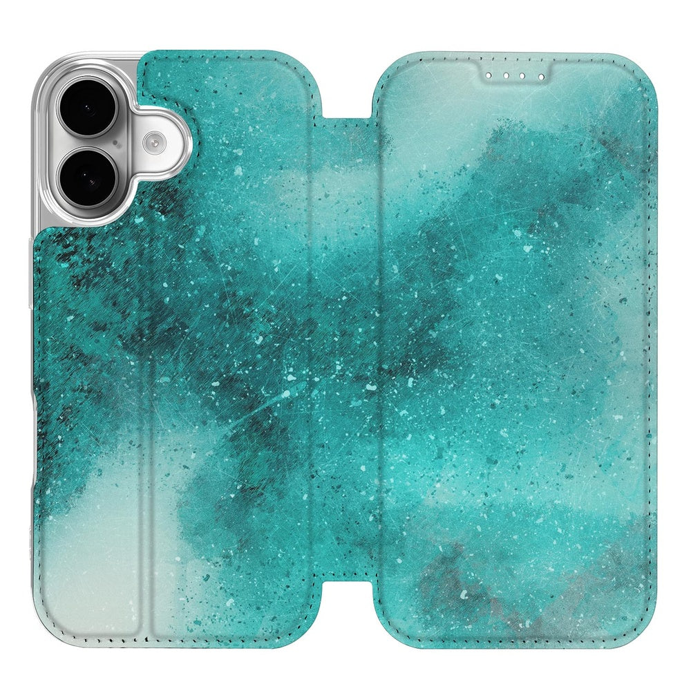 Telefoonhoesje met magneet Apple iPhone 17 Painting Blue boek hoes voorkant