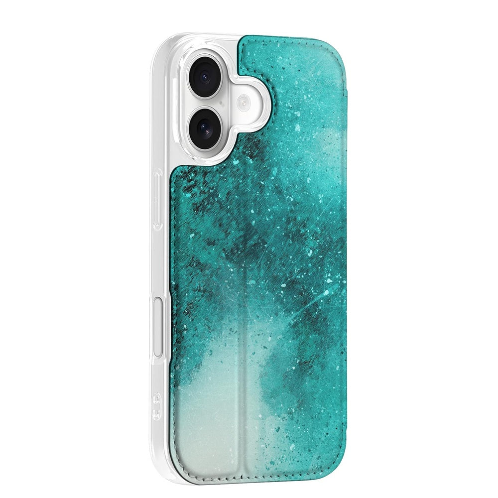 Telefoonhoesje met magneet Apple iPhone 17 Painting Blue boekcase zijaanzicht