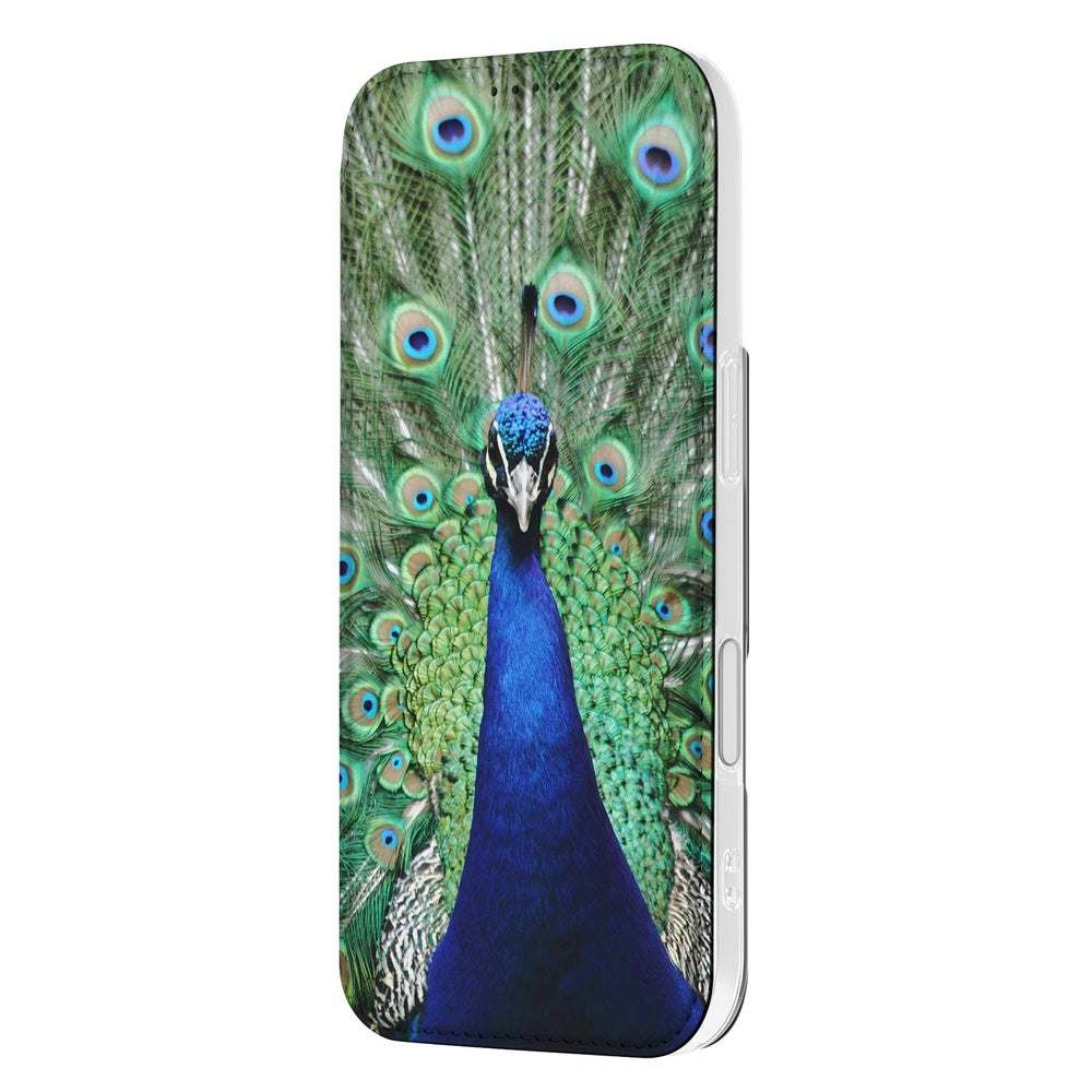 Book Case Apple iPhone 17 Pauw pauwenprint design zijkant