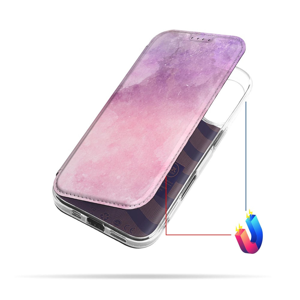 Telefoonhoesje Apple iPhone 17 Pink Purple Paint design roze paars aanzicht