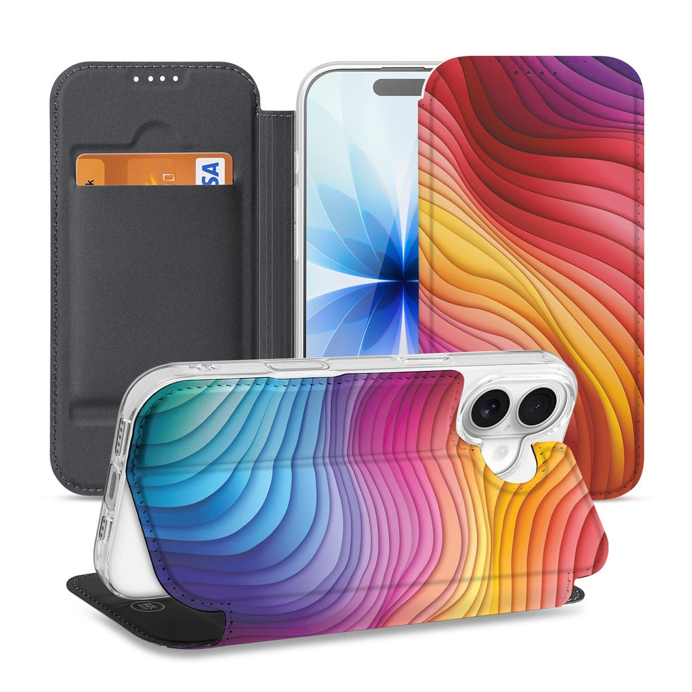 Bookcase Apple iPhone 17 Regenboog hoesje design regenboog patroon aanzicht