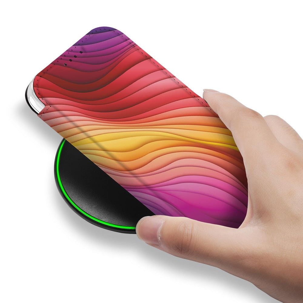 Bookcase Apple iPhone 17 Regenboog design handen aanzicht