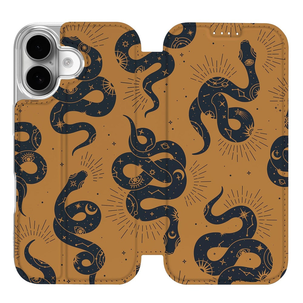 Book Wallet Case Apple iPhone 17 Snakes snakes ontwerp voorkant