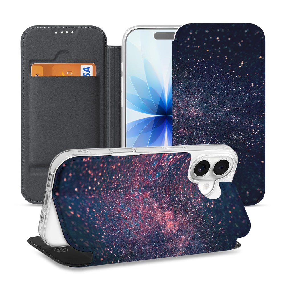 Flip Style Cover Apple iPhone 17 Stars hoesje sterrenmotief aanzicht