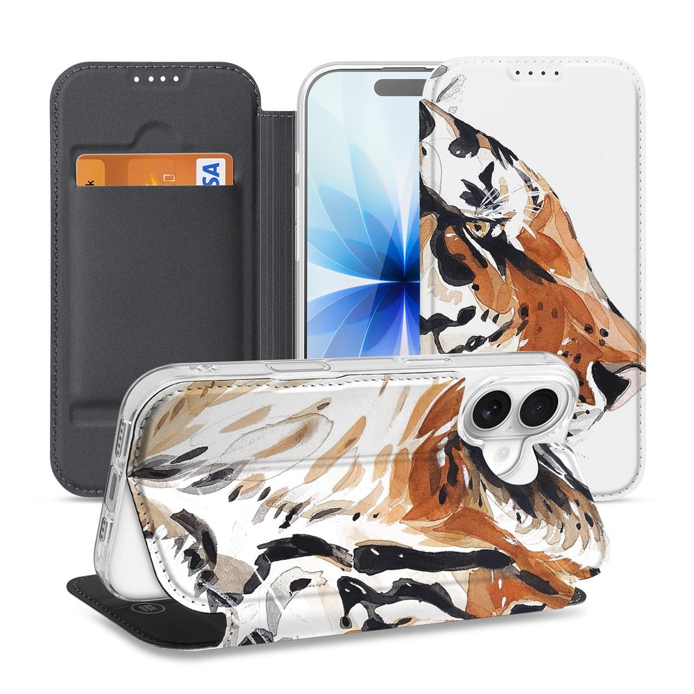 Smart Cover Hoesje Apple iPhone 17 Tiger design tiger-print aanzicht