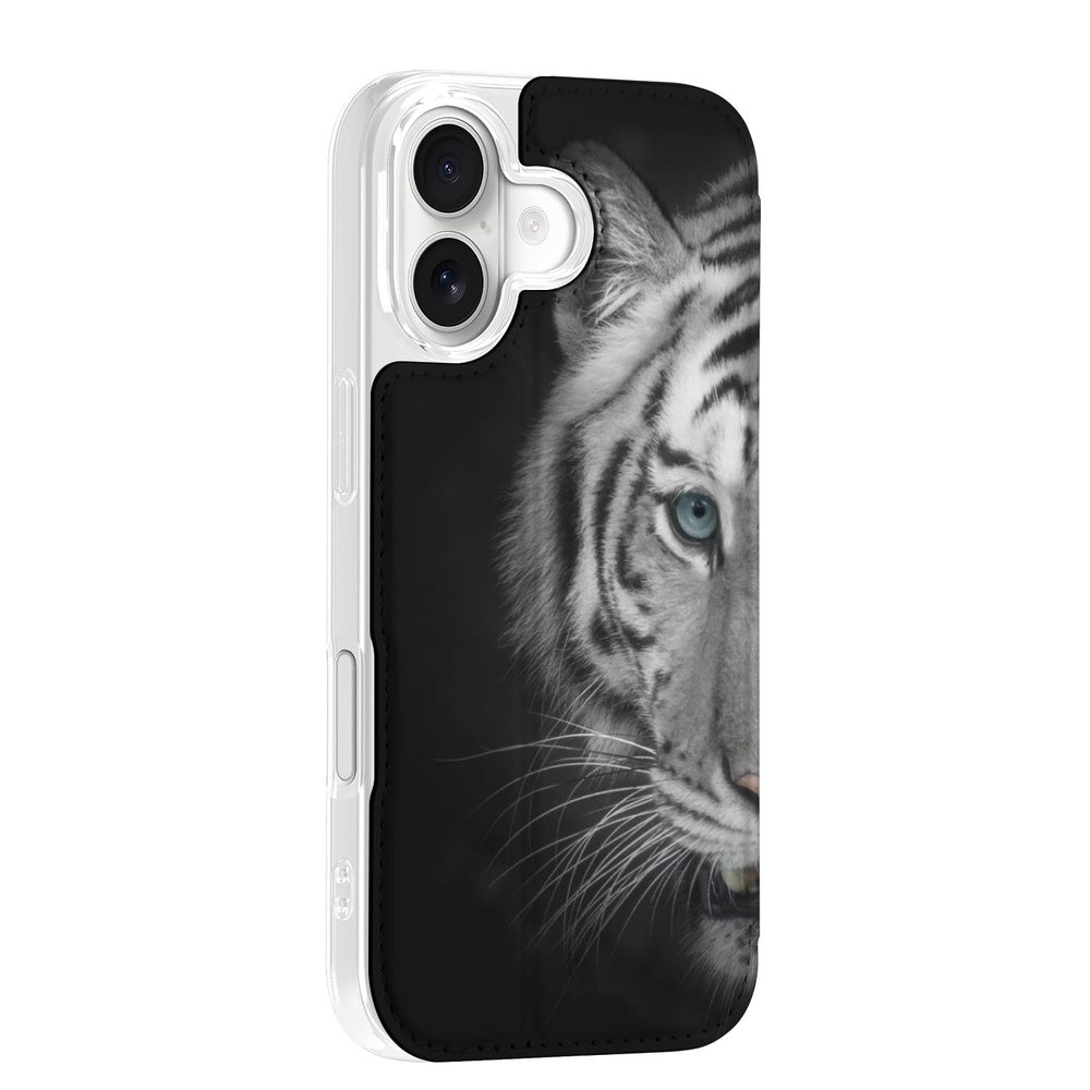 Stand Case Hoesje Apple iPhone 17 Tijger tijgerprint design aanzicht