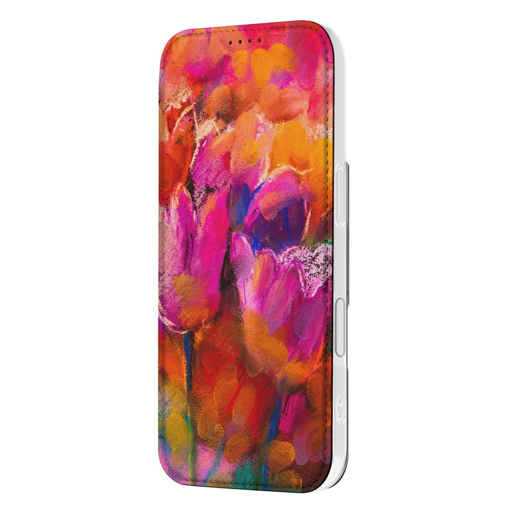 Book Case Apple iPhone 17 Tulips boekhouder design tulpen zijkant