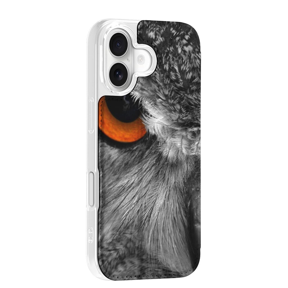 Book Case Apple iPhone 17 Uil uil-print design zijkant