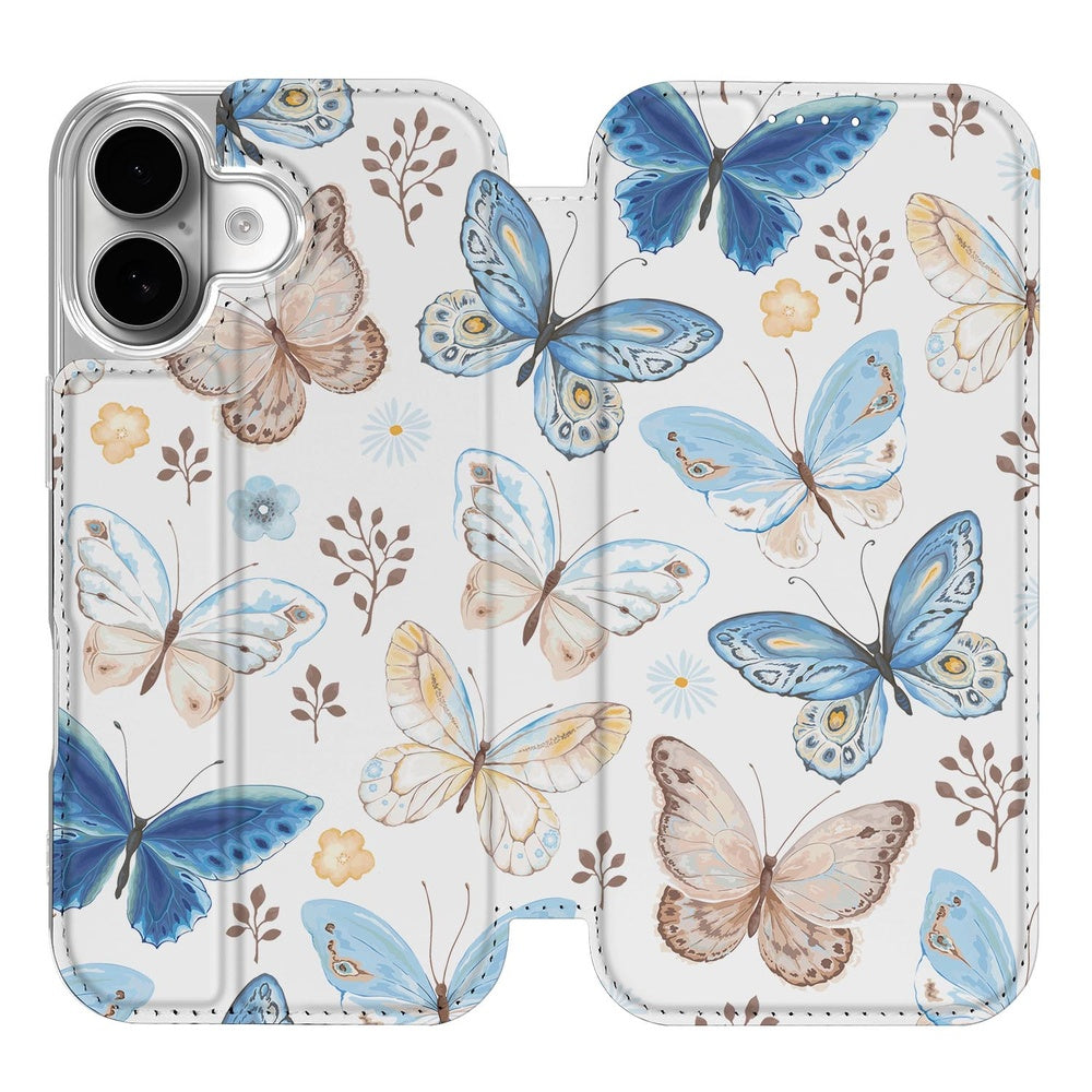 Apple iPhone 17 Flip Style Cover Vlinder vlinderprint design aanzicht