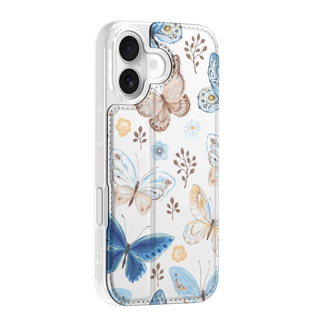 Apple iPhone 17 Flip Style Cover Vlinder vlinderprint design zijaanzicht