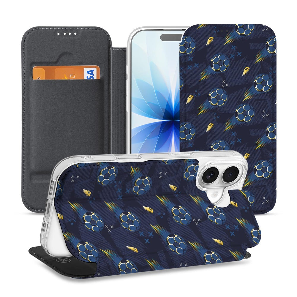 Apple iPhone 17 Standcase Hoesje Voetbal voetbaldesign voorzijde zijkant