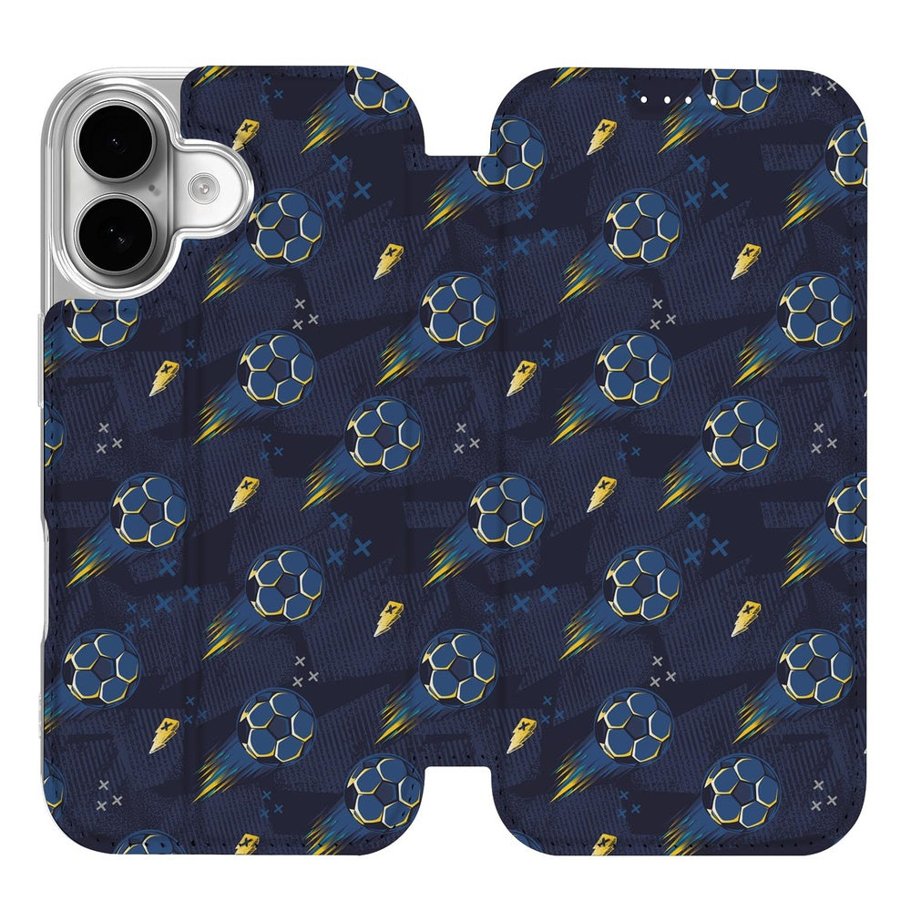 Apple iPhone 17 Standcase Hoesje Voetbal design voetbal patroon aanzicht