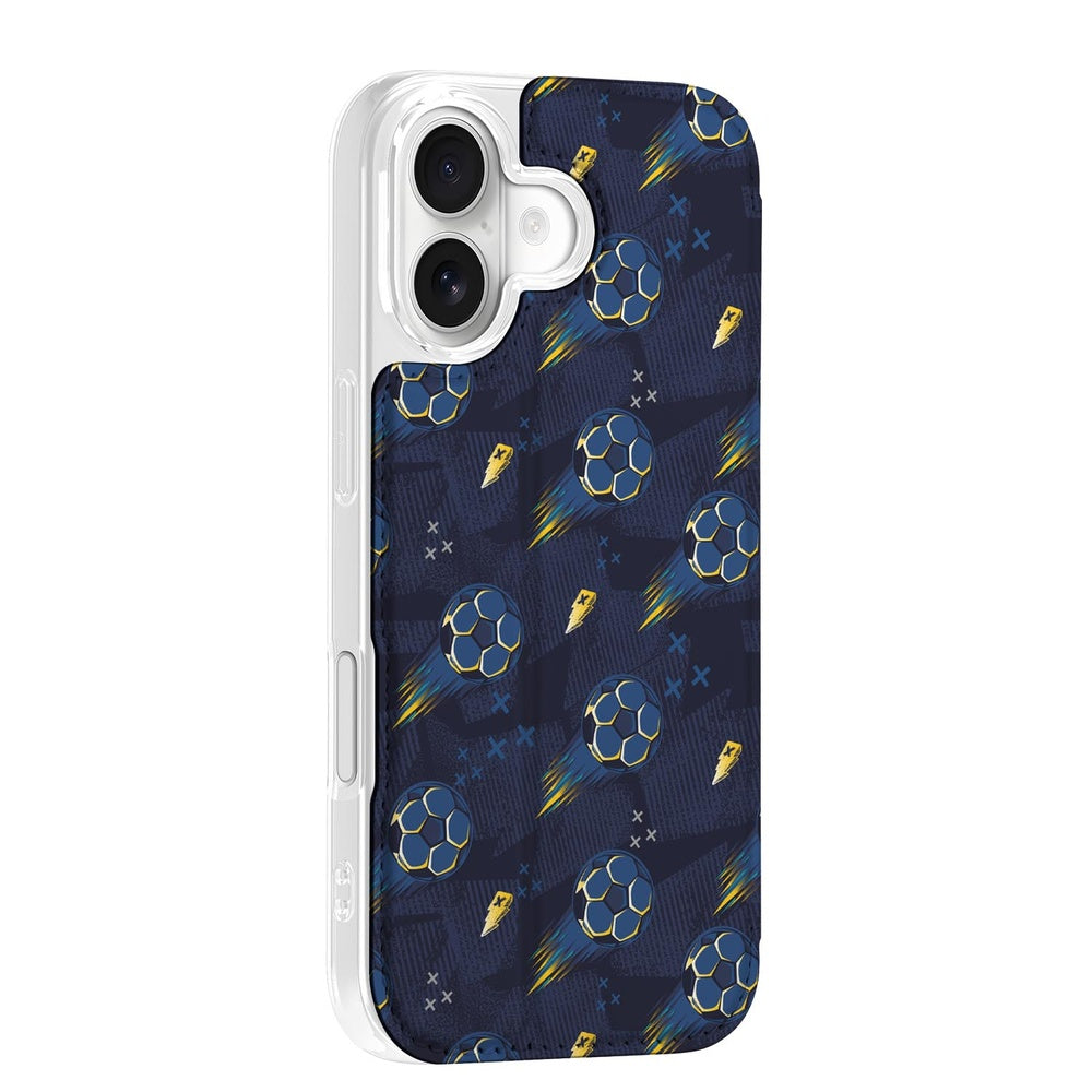 Apple iPhone 17 Standcase Hoesje Voetbal design voetbal patroon aanzicht