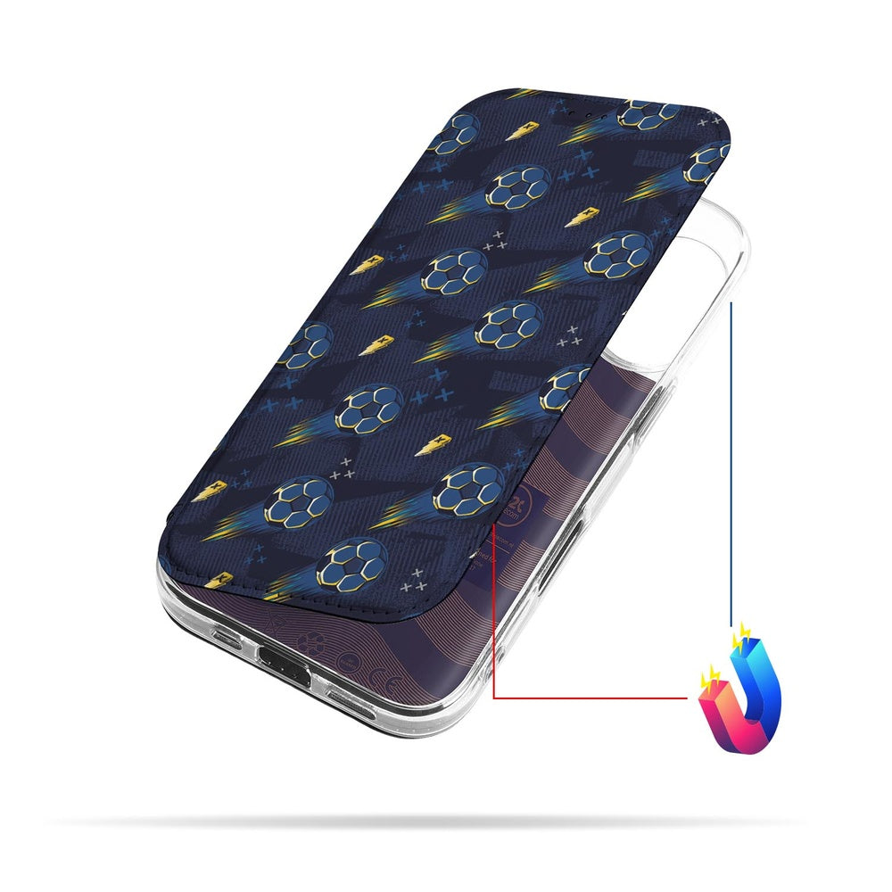 Apple iPhone 17 Standcase Hoesje Voetbal design voetballen aanzicht