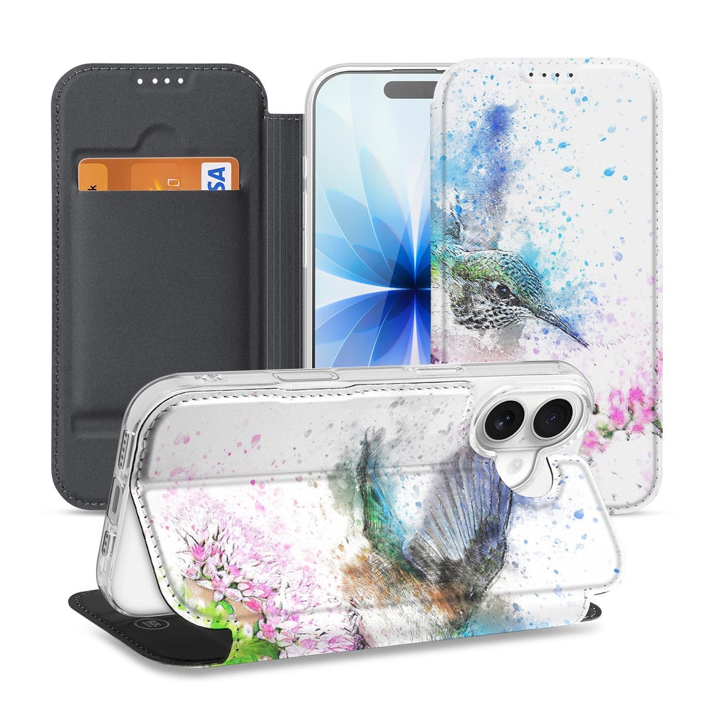 Apple iPhone 17 Smart Cover Hoesje Vogel design vogel kleurrijk aanzicht