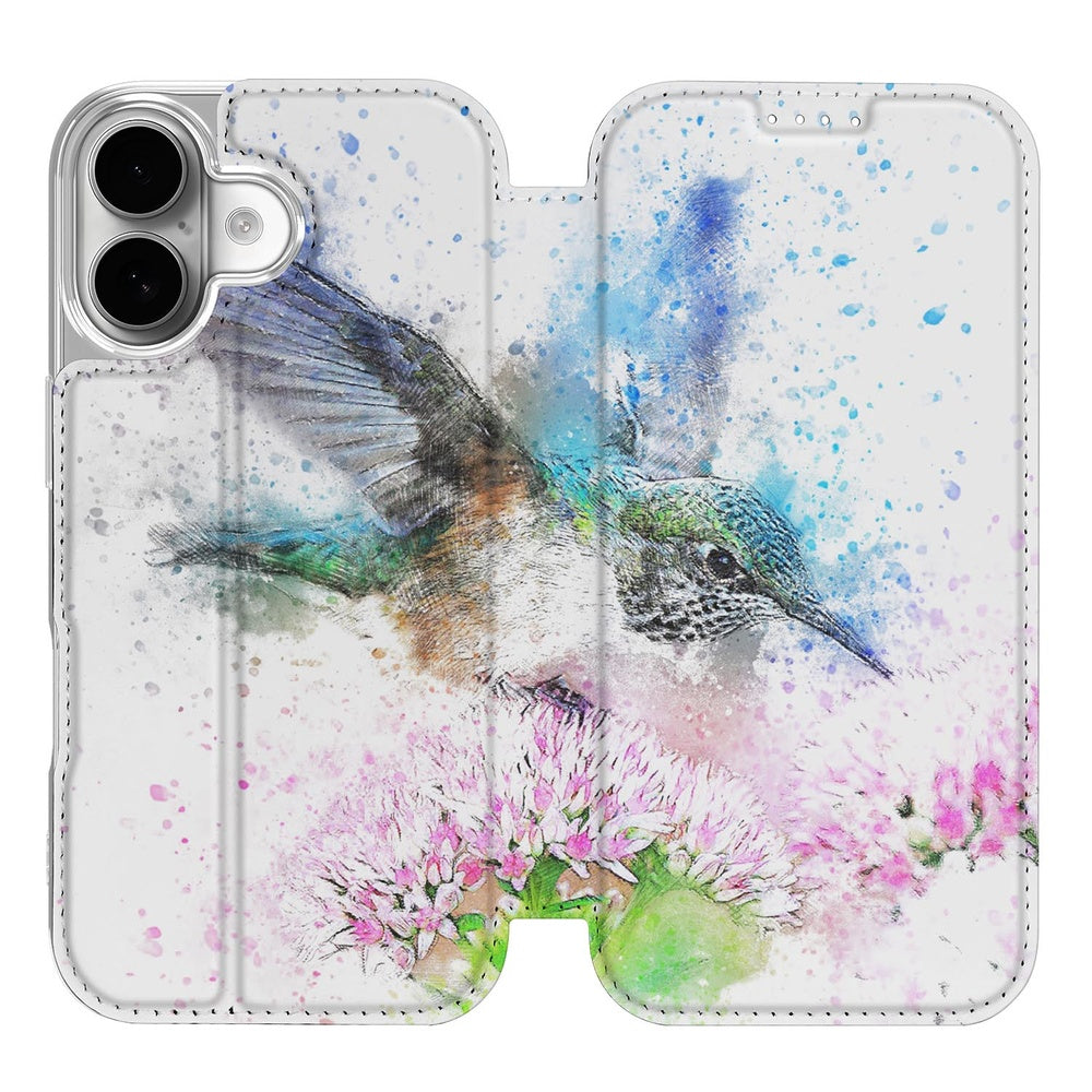 Apple iPhone 17 Smart Cover Hoesje Vogel vogelontwerp bloemen aanzicht