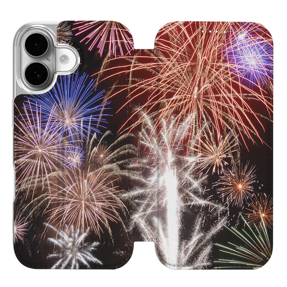 Apple iPhone 17 Stand Case Hoesje Vuurwerk vuurwerk design voorkant