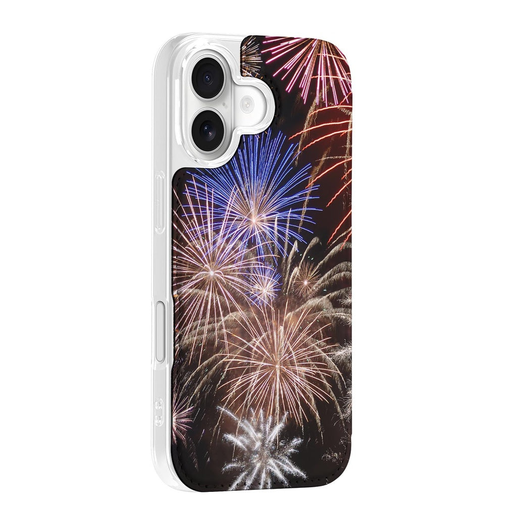 Apple iPhone 17 Stand Case Hoesje Vuurwerk vuurwerk design aanzicht