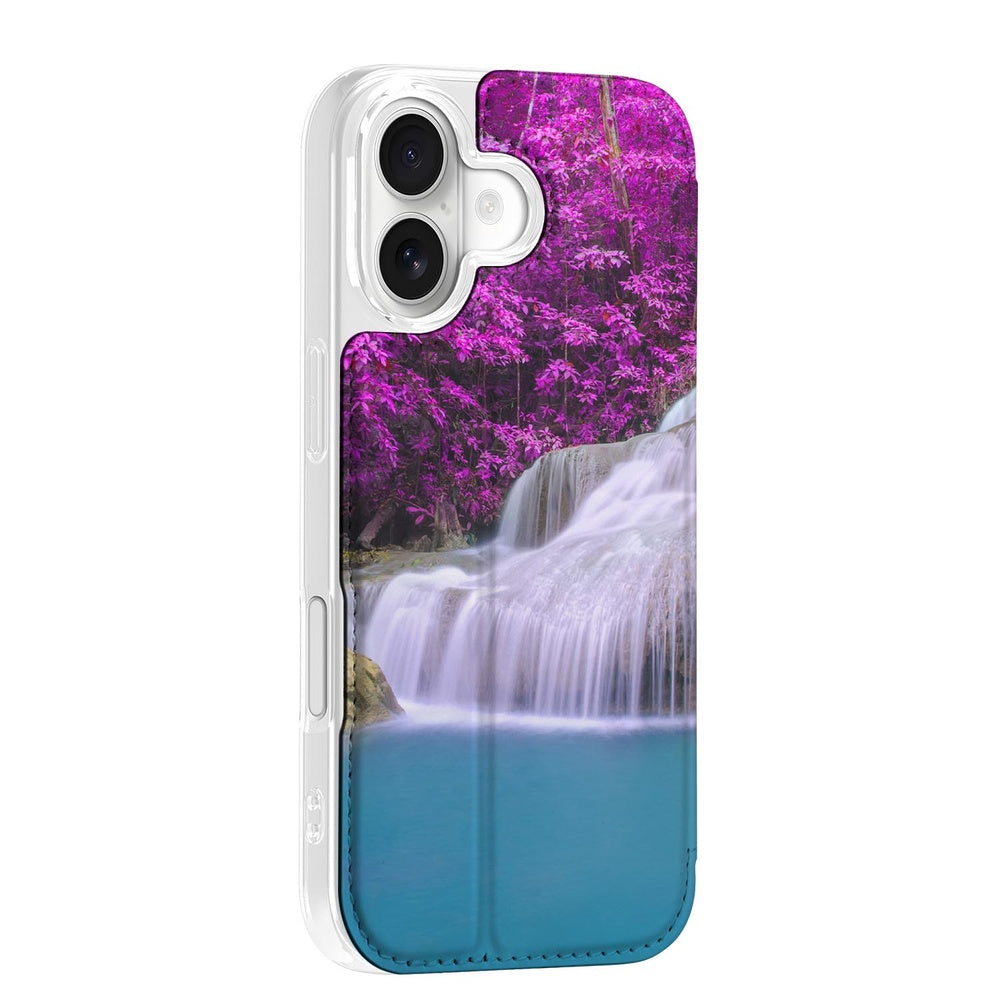 Apple iPhone 17 Telefoonhoesje met magneet Waterval telefoonhoesje watervalprint zijkant