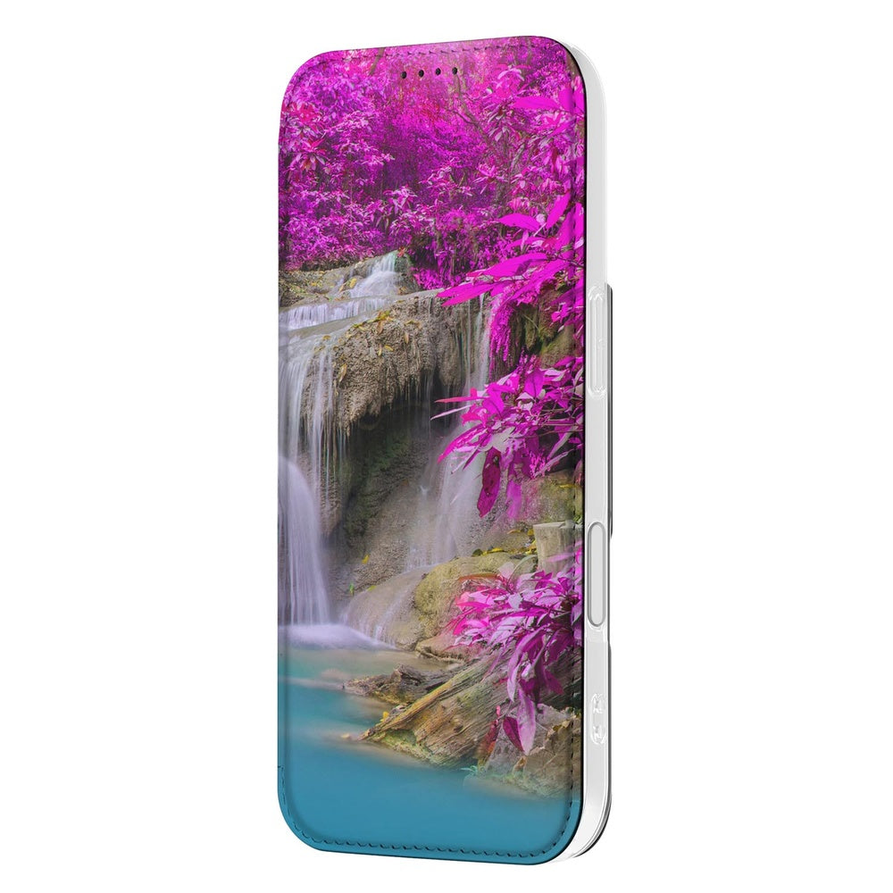 Apple iPhone 17 Telefoonhoesje met magneet Waterval paarse watervalprint voorkant