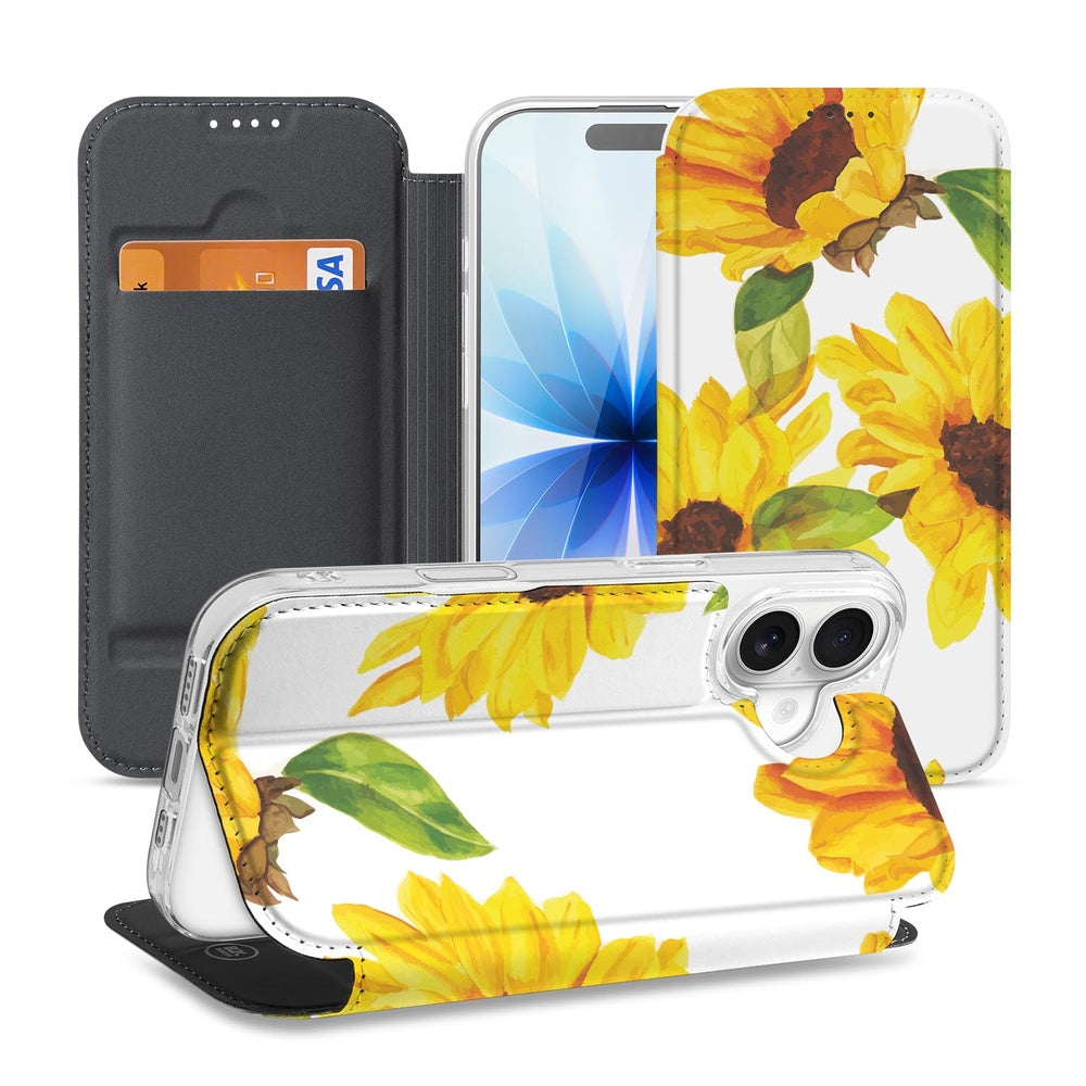 Apple iPhone 17 Telefoonhoesje Zonnebloemen hoesje zonnebloemen design voorkant achterkant