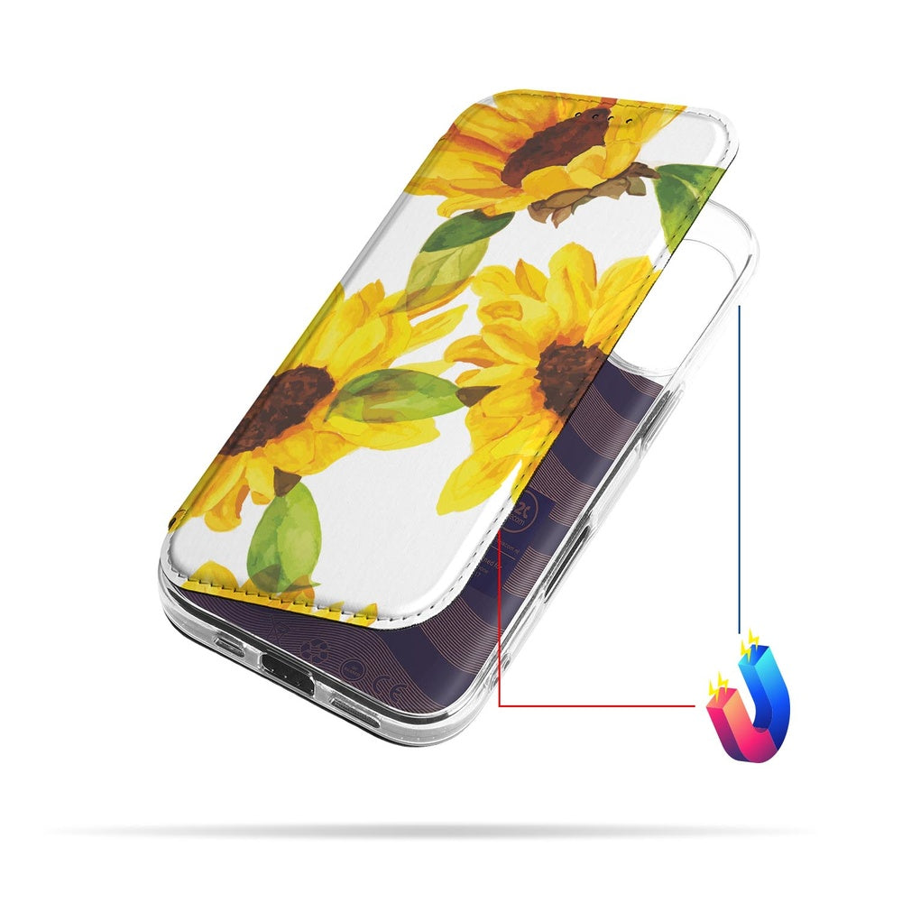 Apple iPhone 17 Telefoonhoesje Zonnebloemen zonnebloemprint hoesje aanzicht