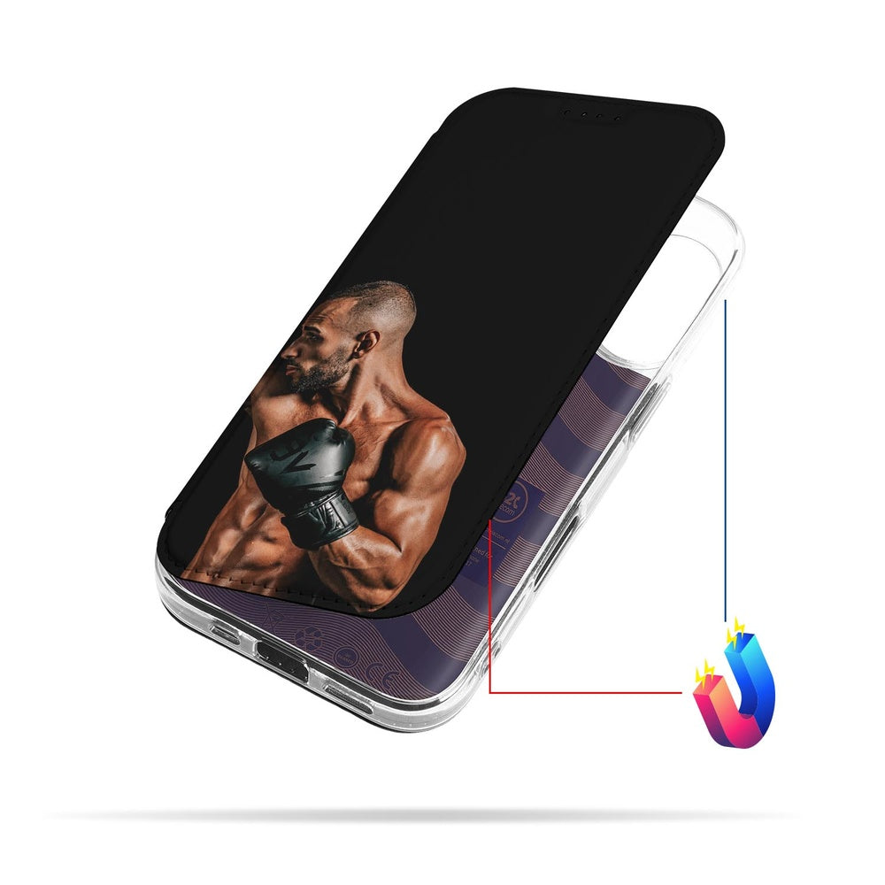iPhone 17 Slim Bookcase Hoesje Maken met Foto Compact & Uniek bokser zijkant