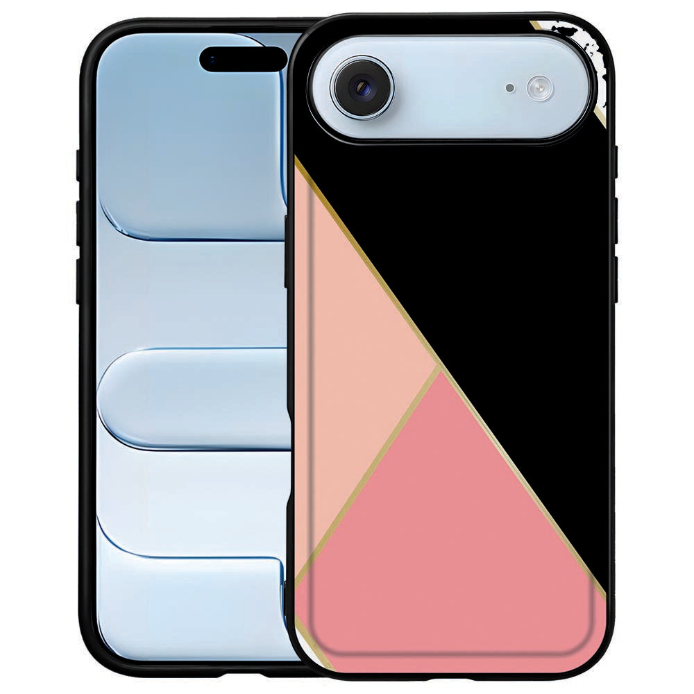 Apple iPhone Air Back Cover Black Pink Shapes achterkant zijkant