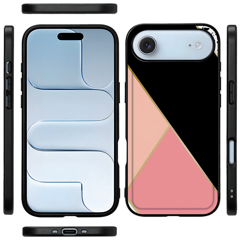 iPhone Air Back Cover Black Pink Shapes voorkant achterkant zijkanten