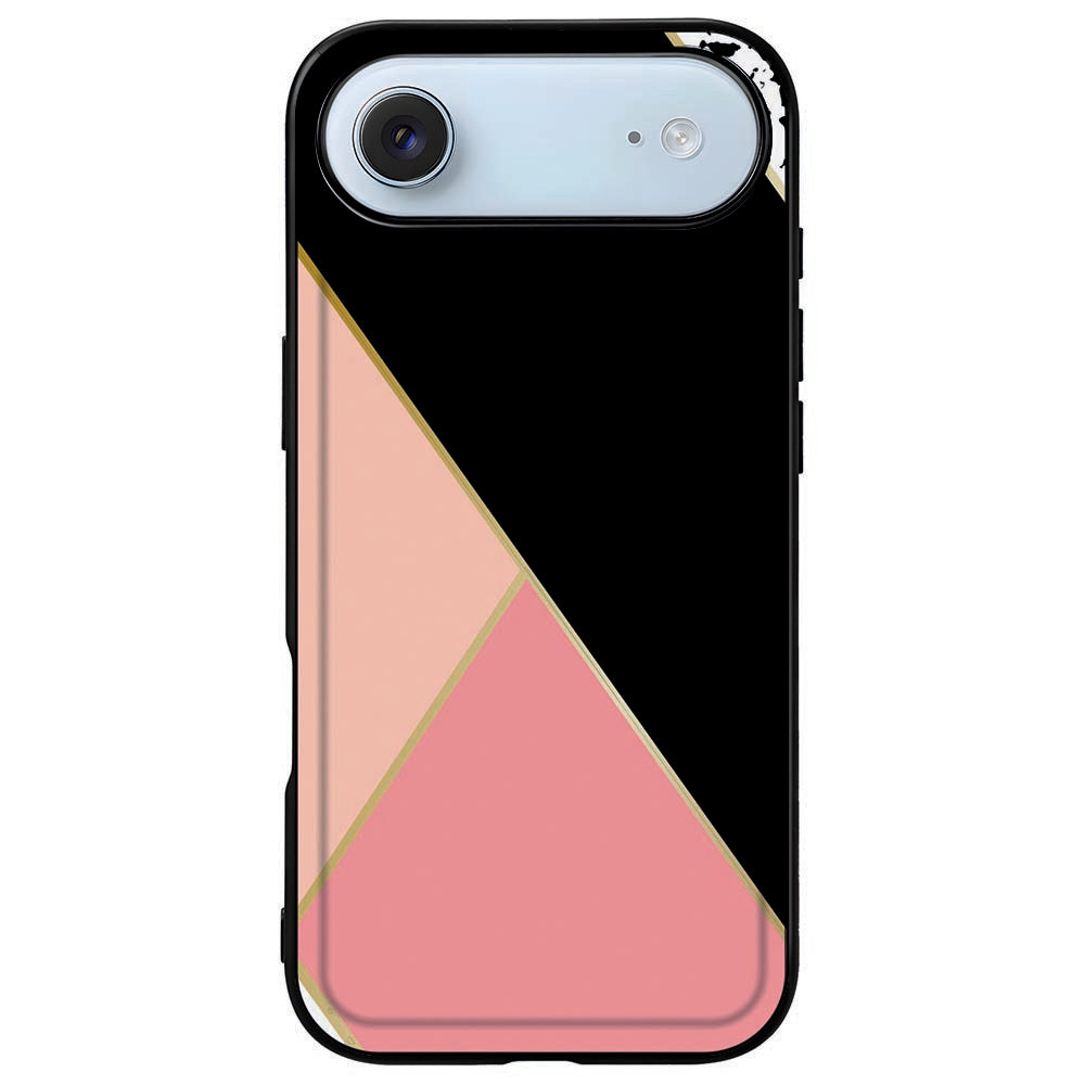 iPhone Air Back Cover Black Pink Shapes hoesje geometrisch design zwart roze