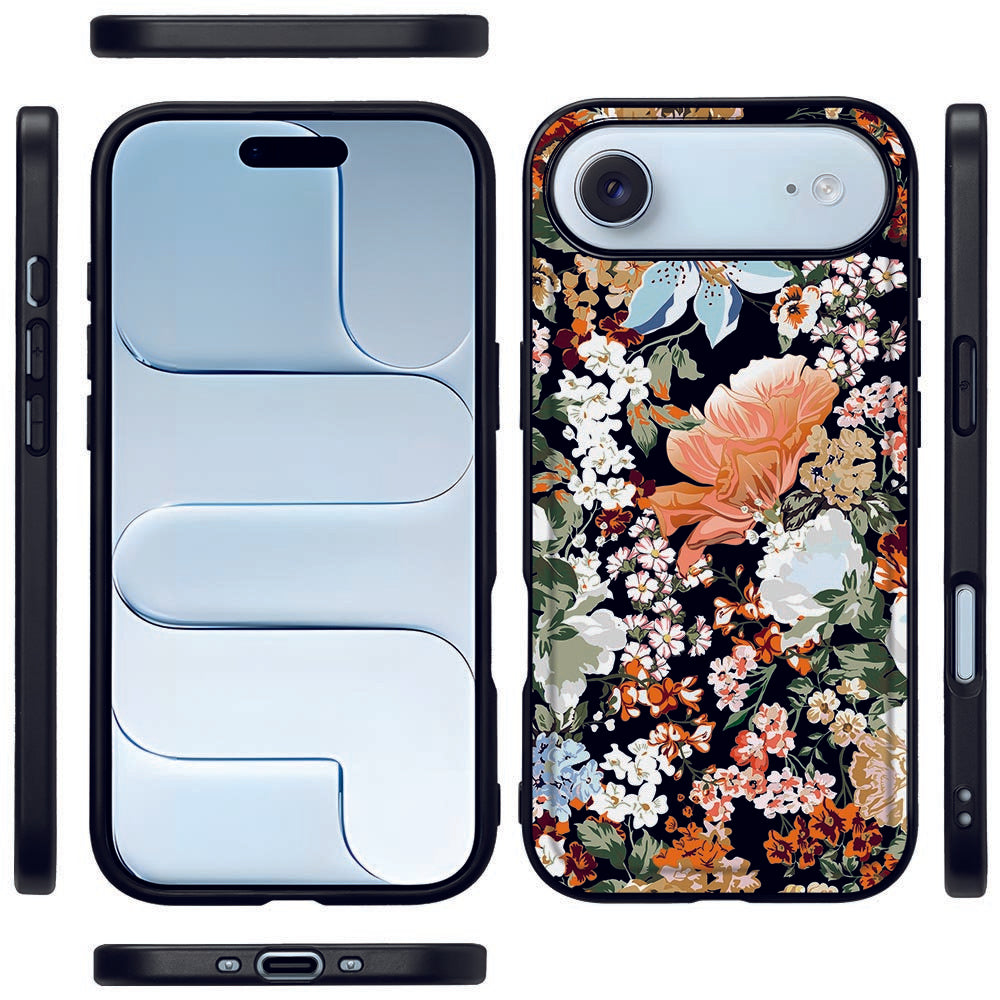 Apple iPhone Air Dark Flowers Backcover Hoesje achterkant zijkanten voorkant