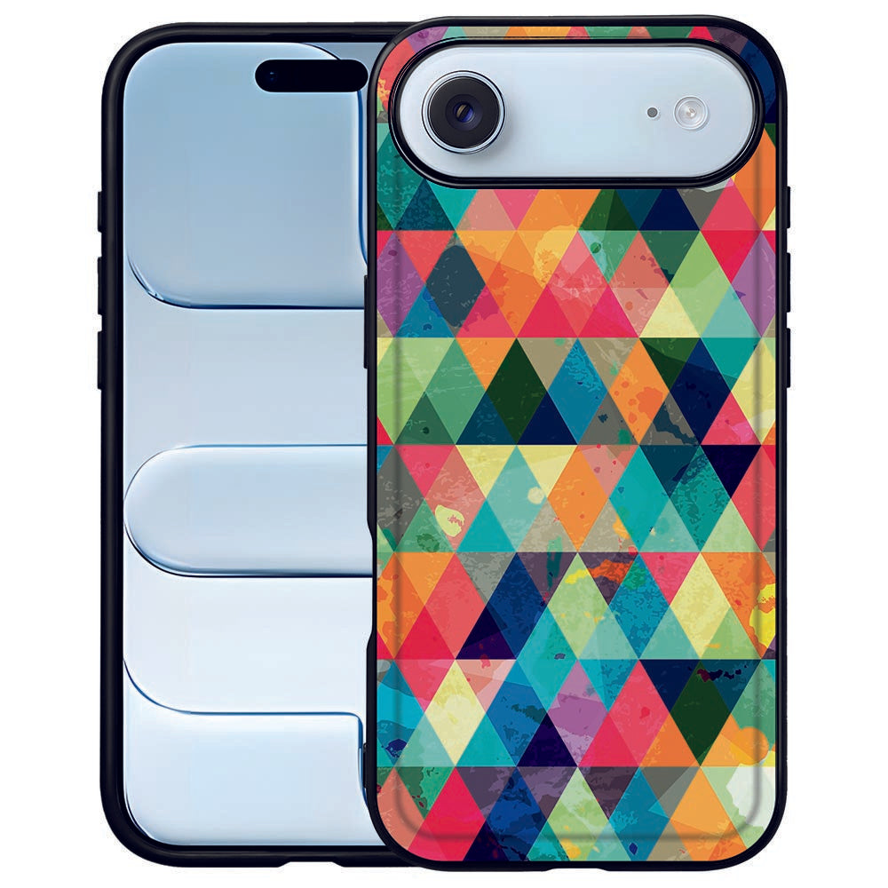 Apple iPhone Air Back Cover Geruit kleurrijk driehoekig ontwerp achterkant