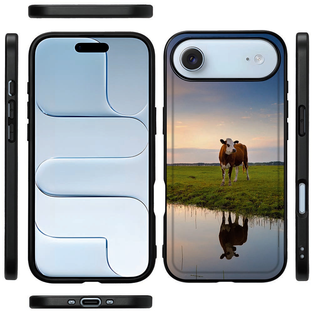 Apple iPhone Air telefoonhoesje Koe voorkant achterkant zijaanzicht