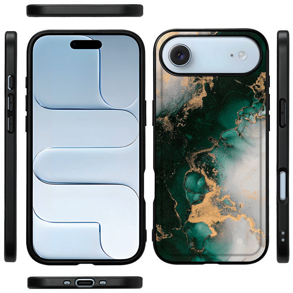 Apple iPhone Air Telefoonhoesje iPhone Air Marmer Groen voorkant achterkant zijaanzicht