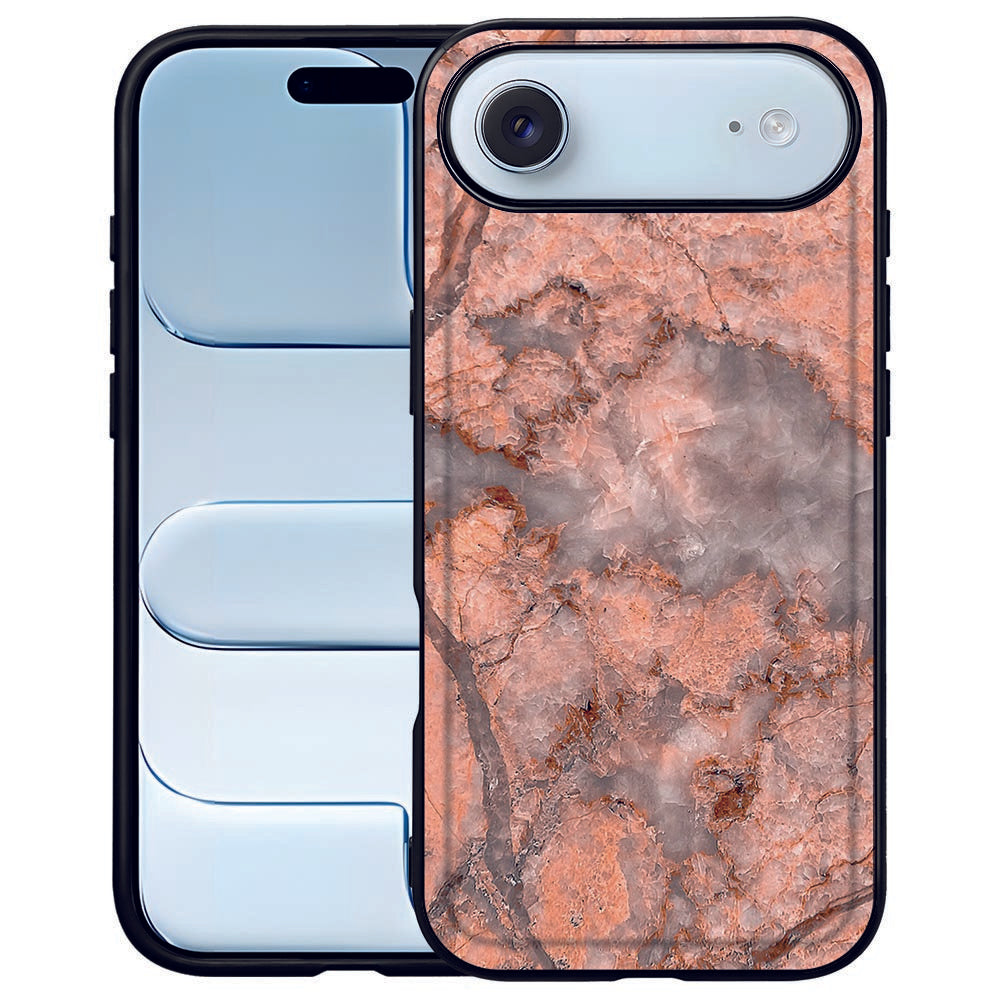 Apple iPhone Air Hoesje Backcover Marmer Oranje achterkant