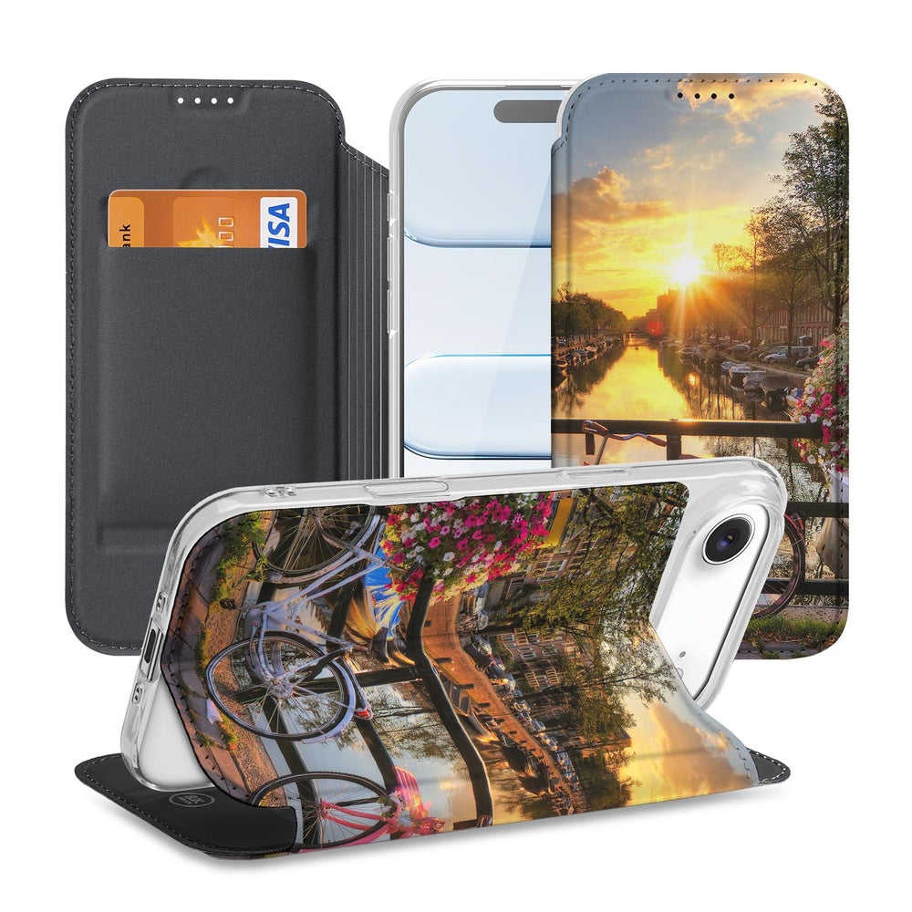 iPhone Air Book Case Amsterdamse Grachten boekcase design zonsondergang aanzicht
