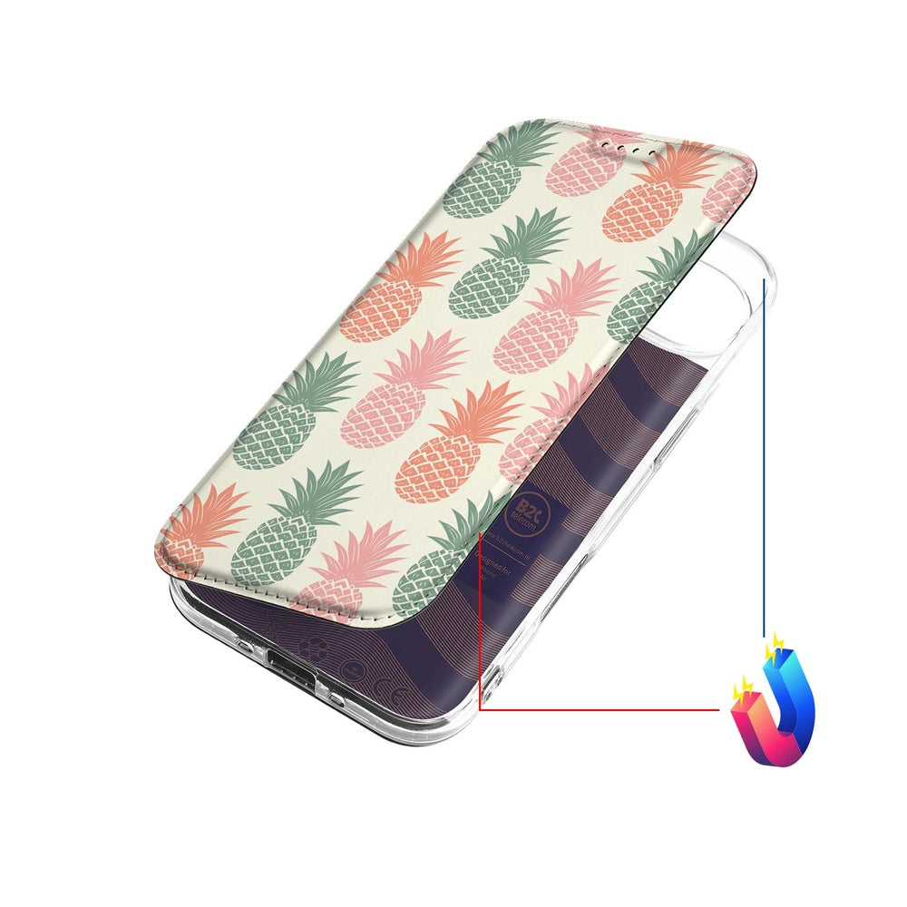 Apple iPhone Air Book Cover Ananas flip case ananas design bovenaanzicht