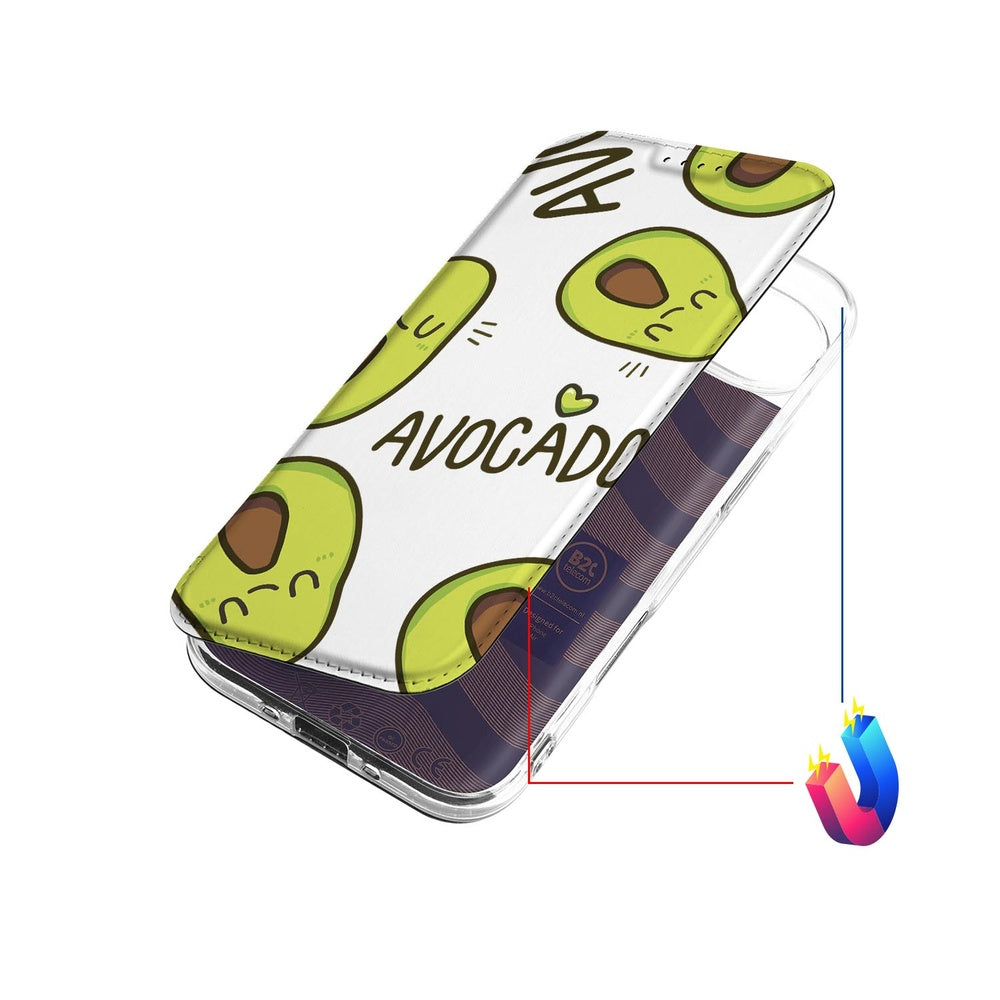 Apple iPhone Air Book Wallet Case Avocado Singing producttype avocado designnaam bovenaanzicht