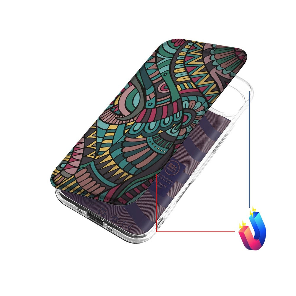 Apple iPhone Air Flip Style Cover Aztec achterkant kleurrijk ontwerp