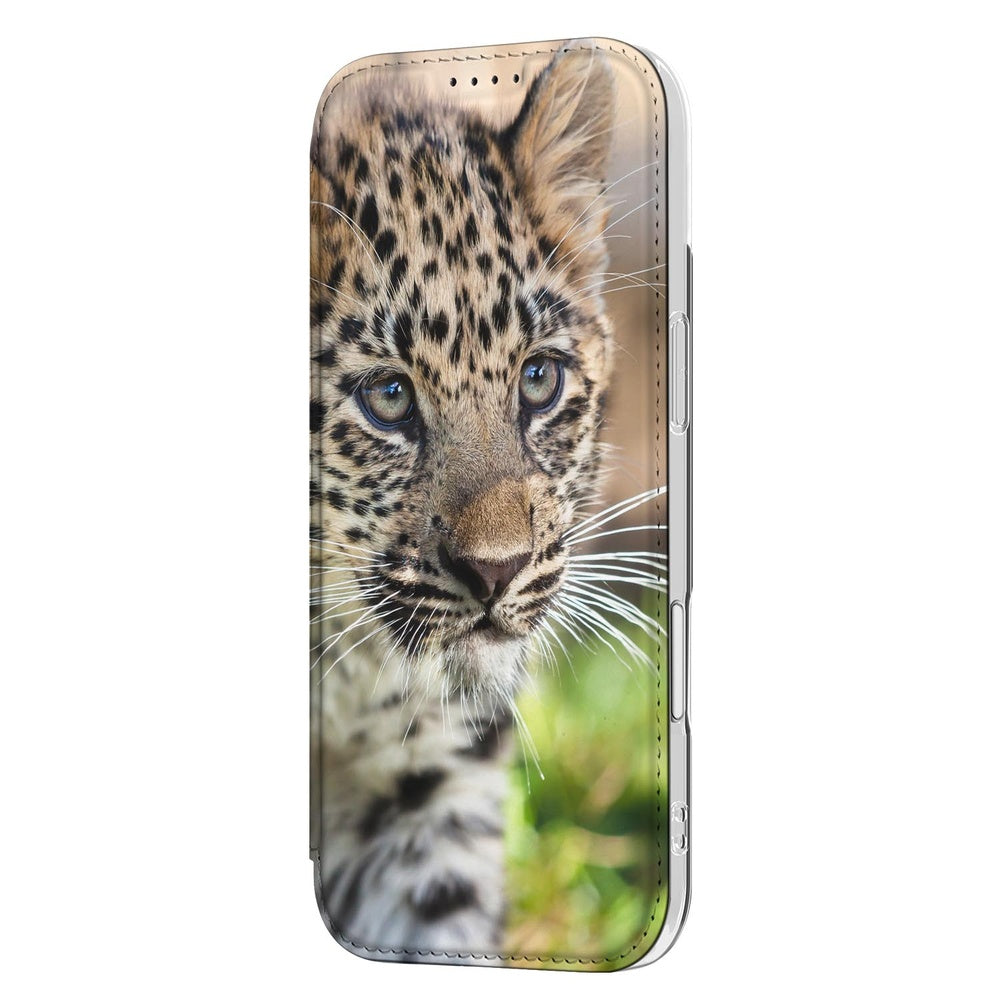 Apple iPhone Air Standcase Hoesje Baby Luipaard baby luipaard frontzicht design