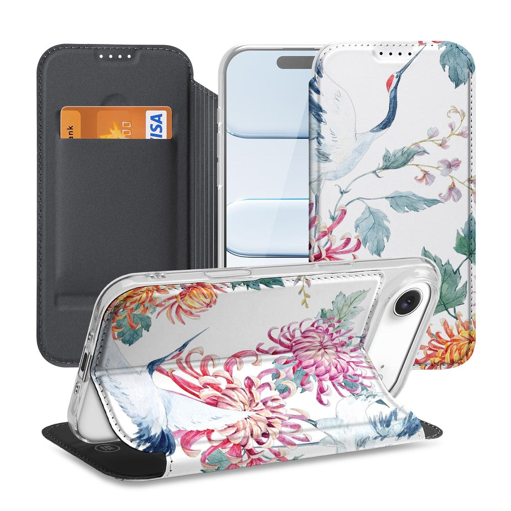 Apple iPhone Air Bookcase Bird Flowers boekhoes bloemen vogels aanzicht